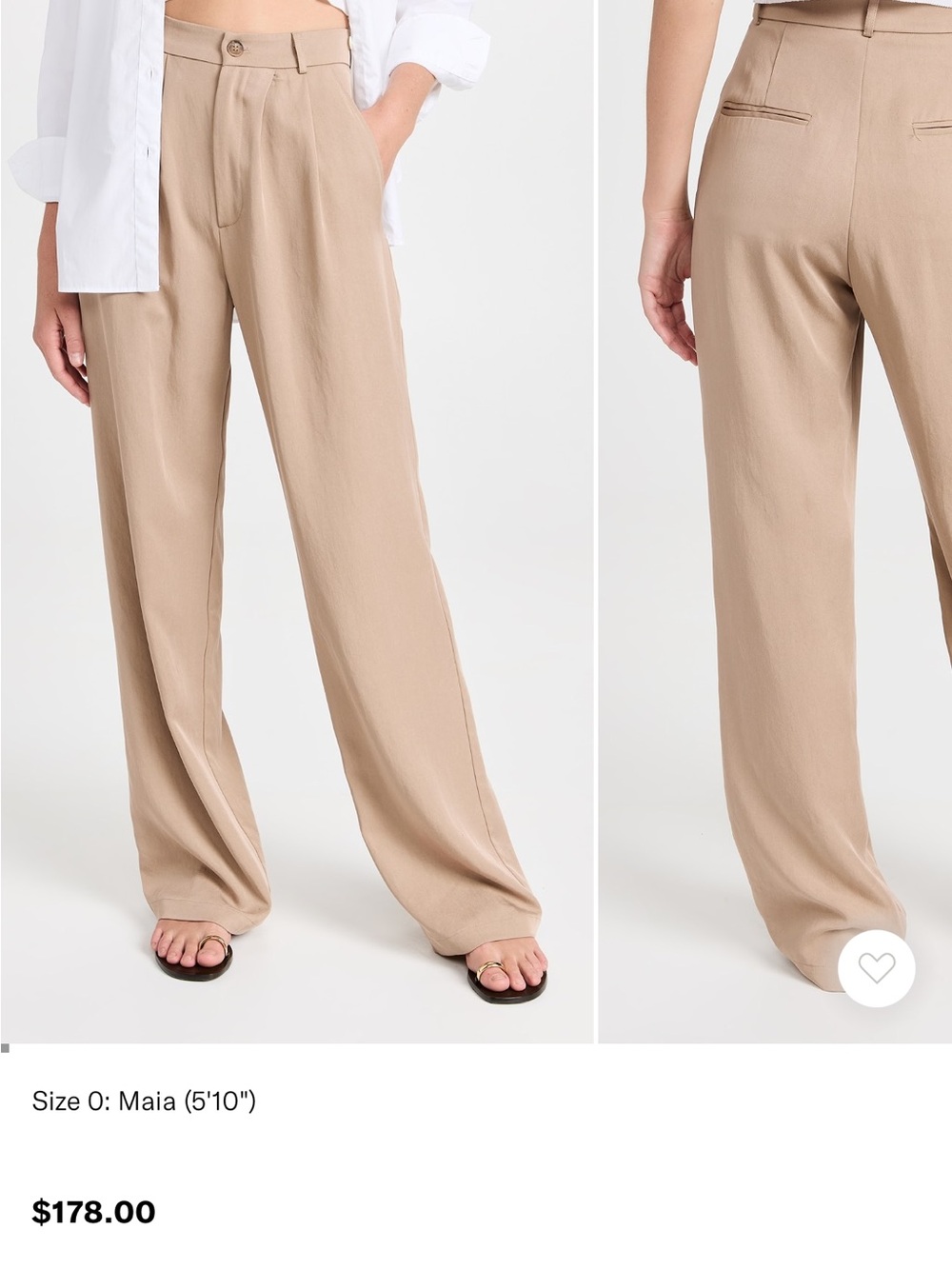 Reformation Beige Wide-Leg Women’s Trousers